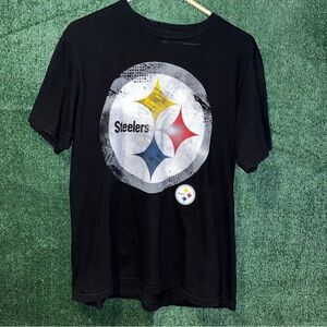 Pittsburgh Steelers Black Majestic Shirt L Majestic tag NFL PA